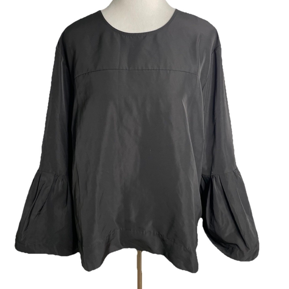 Free Assembly Blouse Long Bell Sleeves Black‎ Polyester Women's XXL